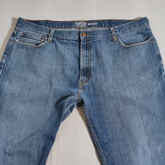 Signature by Levi Strauss jeans men's size W44/L32 denim blue colour bootcut - Picture 2 of 15